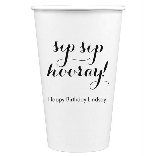 Elegant Sip Sip Hooray Paper Coffee Cups