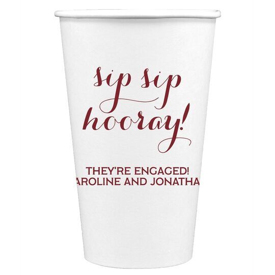 Elegant Sip Sip Hooray Paper Coffee Cups