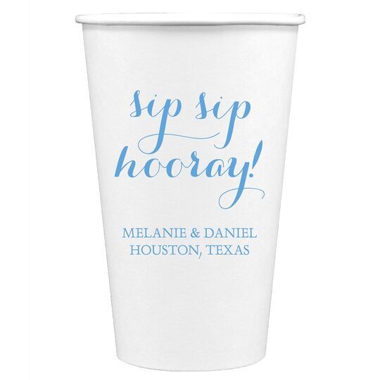 Elegant Sip Sip Hooray Paper Coffee Cups