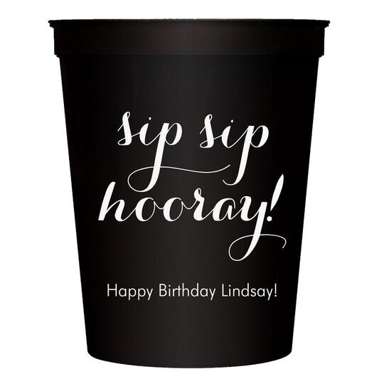 Elegant Sip Sip Hooray Stadium Cups