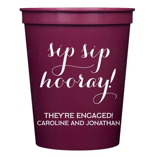 Elegant Sip Sip Hooray Stadium Cups