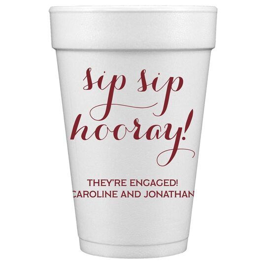 Elegant Sip Sip Hooray Styrofoam Cups