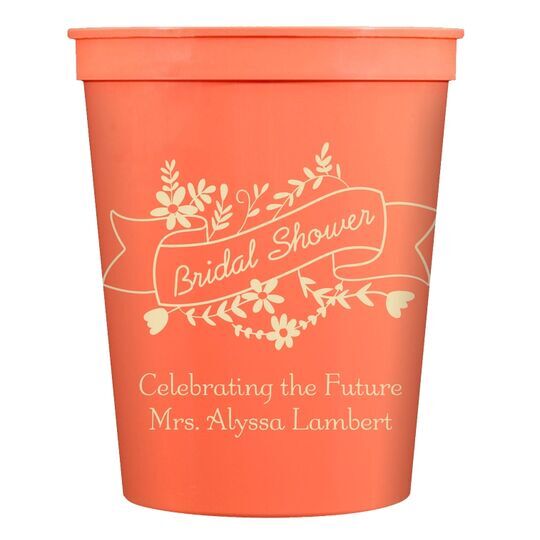 Bridal Shower Ribbon Stadium Cups