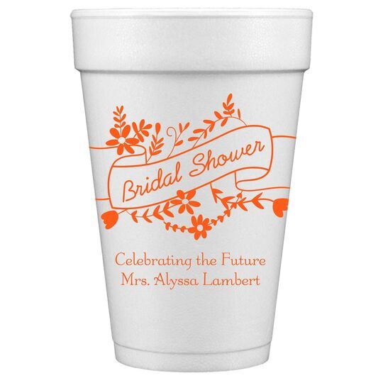 Bridal Shower Ribbon Styrofoam Cups