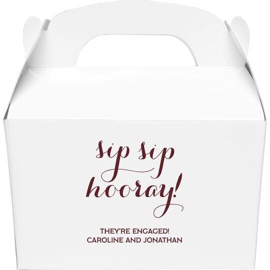 Elegant Sip Sip Hooray Gable Favor Boxes