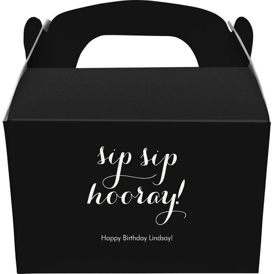 Elegant Sip Sip Hooray Gable Favor Boxes