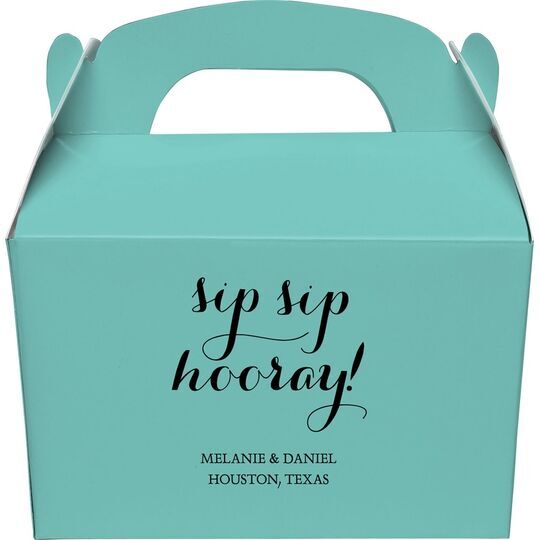 Elegant Sip Sip Hooray Gable Favor Boxes