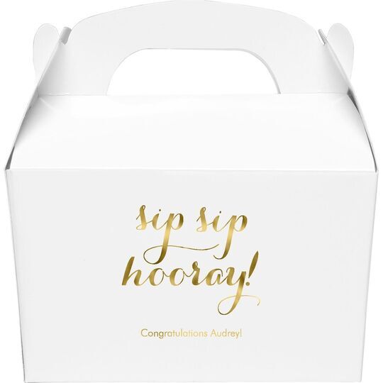 Elegant Sip Sip Hooray Gable Favor Boxes