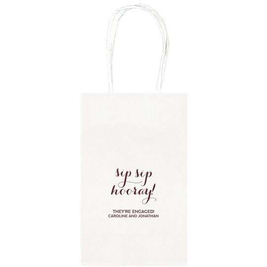 Elegant Sip Sip Hooray Medium Twisted Handled Bags