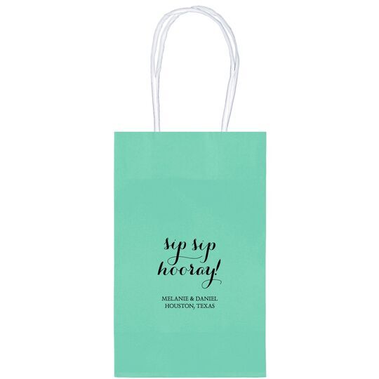Elegant Sip Sip Hooray Medium Twisted Handled Bags