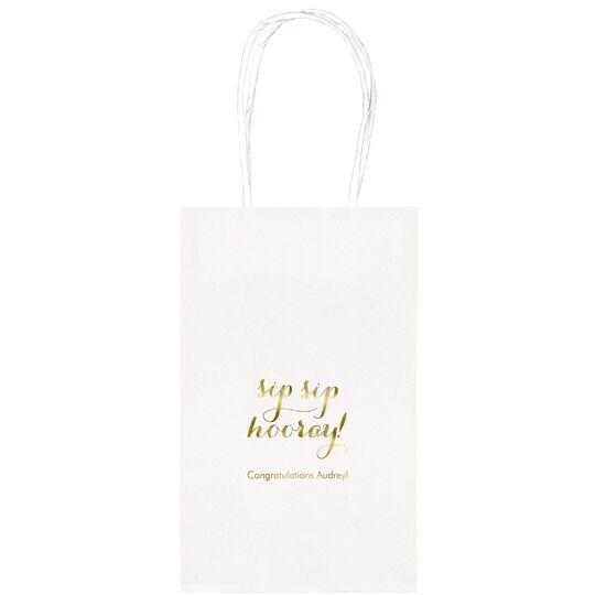 Elegant Sip Sip Hooray Medium Twisted Handled Bags