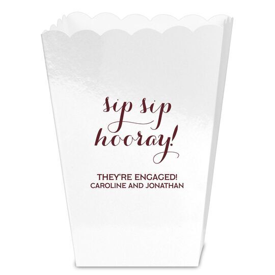 Elegant Sip Sip Hooray Mini Popcorn Boxes