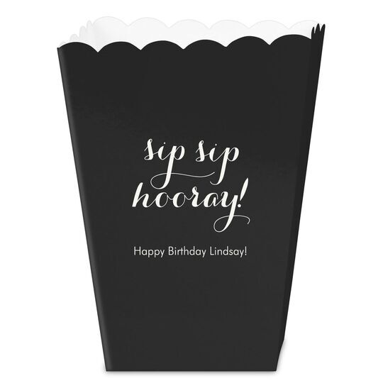 Elegant Sip Sip Hooray Mini Popcorn Boxes