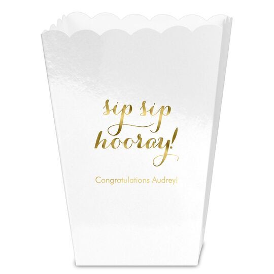 Elegant Sip Sip Hooray Mini Popcorn Boxes