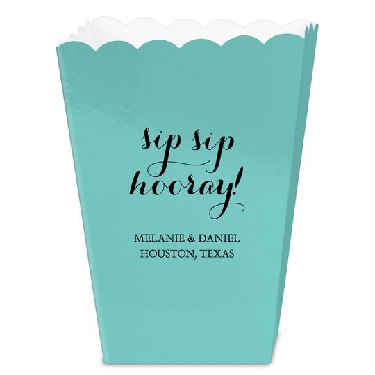 Elegant Sip Sip Hooray Mini Popcorn Boxes