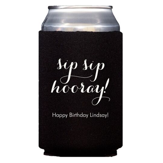 Elegant Sip Sip Hooray Collapsible Huggers