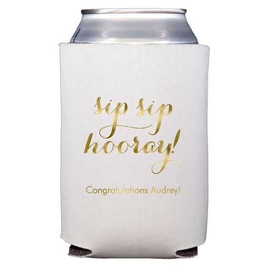 Elegant Sip Sip Hooray Collapsible Huggers