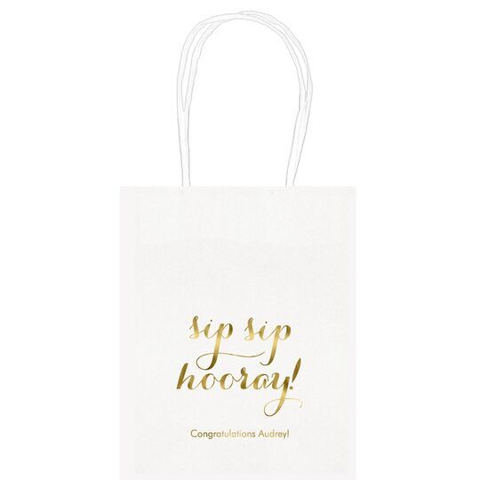 Elegant Sip Sip Hooray Mini Twisted Handled Bags