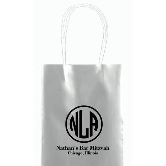 Framed Rounded Monogram with Text Mini Twisted Handled Bags