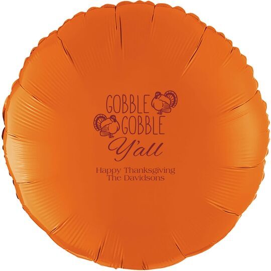 Gobble Gobble Y'all Mylar Balloons