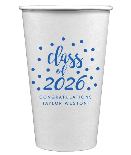 Class of Confetti Dots Paper Coffee Cups