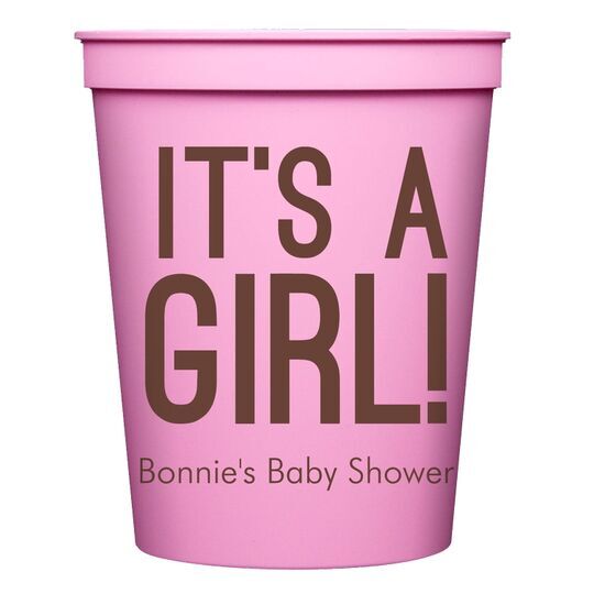 Bold It's A Girl Stadium Cups