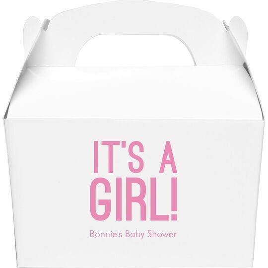 Bold It's A Girl Gable Favor Boxes