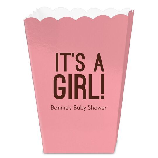 Bold It's A Girl Mini Popcorn Boxes