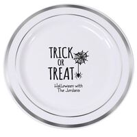 Trick or Treat Spider Premium Banded Plastic Plates
