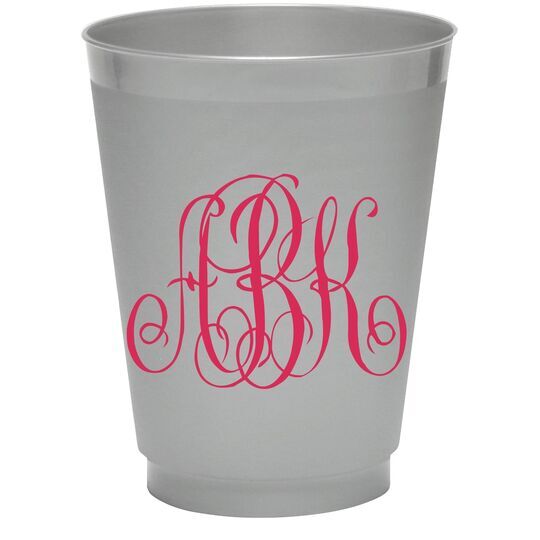 Large Interlocking Script Monogram Colored Shatterproof Cups