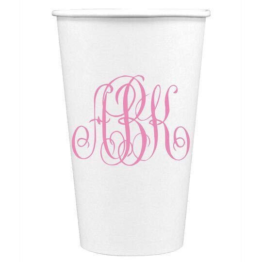 Large Interlocking Script Monogram Paper Coffee Cups