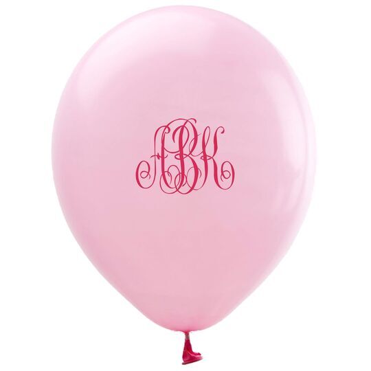 Large Interlocking Script Monogram Latex Balloons