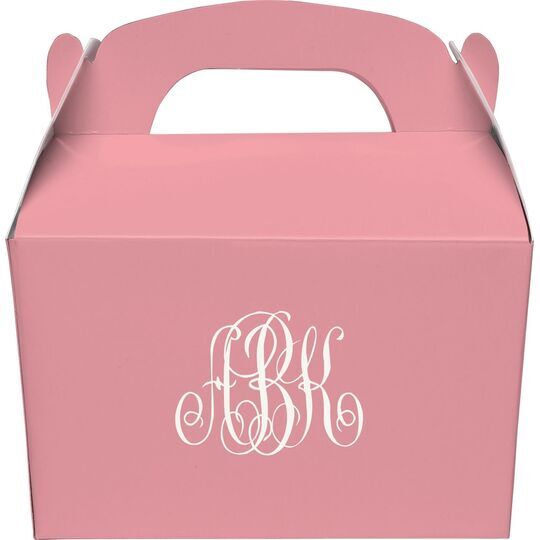 Large Interlocking Script Monogram Gable Favor Boxes