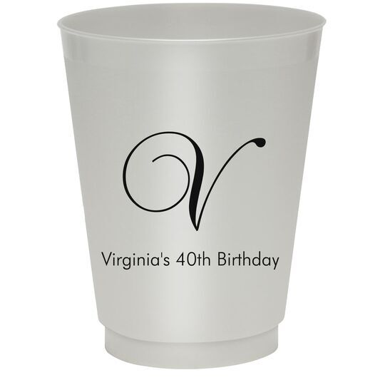 Elegant Initial Colored Shatterproof Cups
