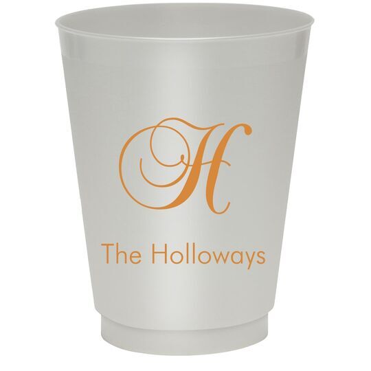 Elegant Initial Colored Shatterproof Cups