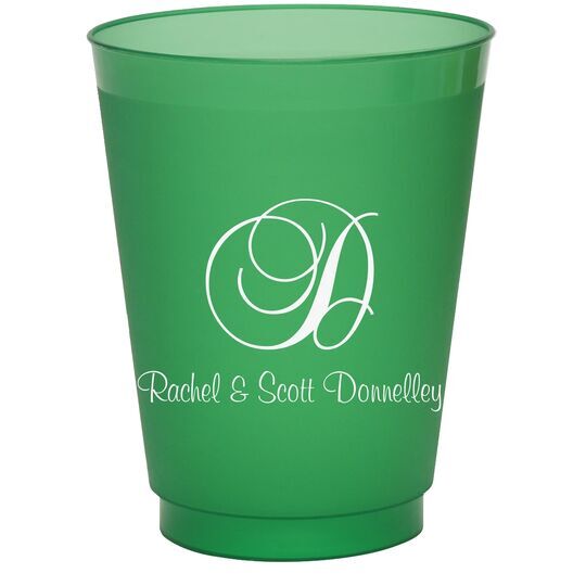 Elegant Initial Colored Shatterproof Cups