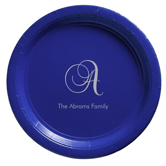 Elegant Initial Paper Plates