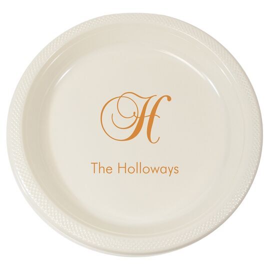 Elegant Initial Plastic Plates