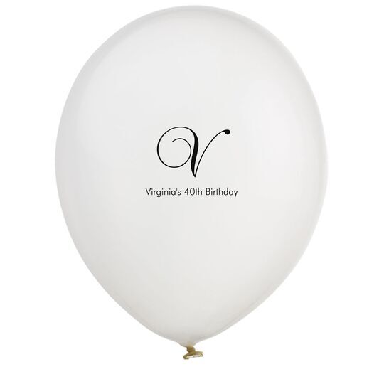 Elegant Initial Latex Balloons