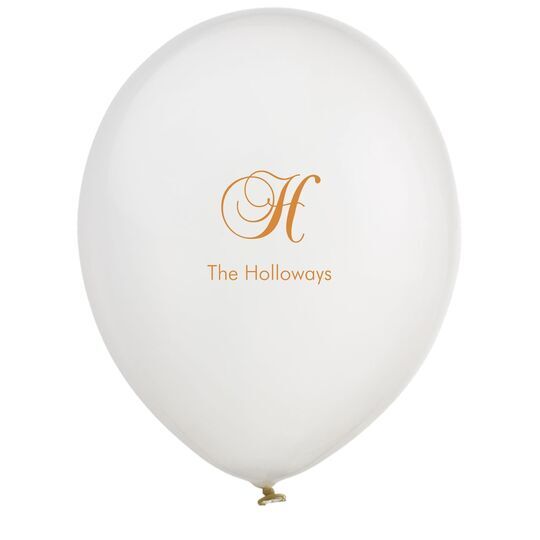 Elegant Initial Latex Balloons