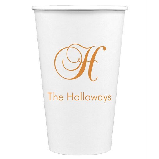 Elegant Initial Paper Coffee Cups