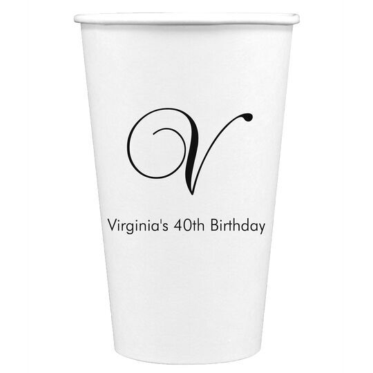 Elegant Initial Paper Coffee Cups
