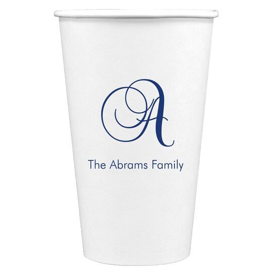 Elegant Initial Paper Coffee Cups