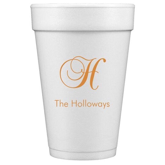 Elegant Initial Styrofoam Cups
