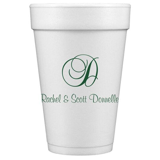 Elegant Initial Styrofoam Cups