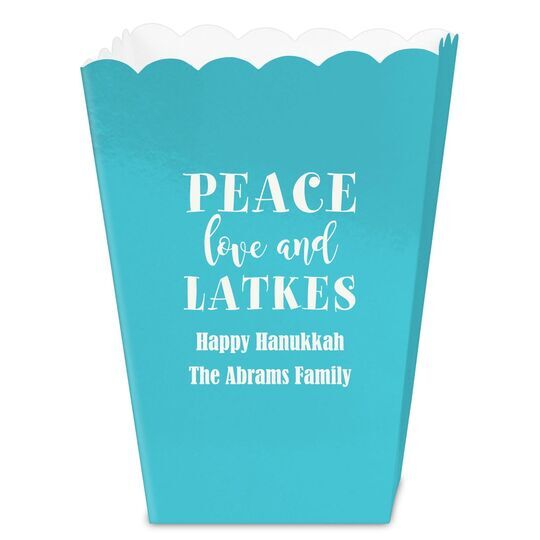 Peace Love And Latkes Mini Popcorn Boxes