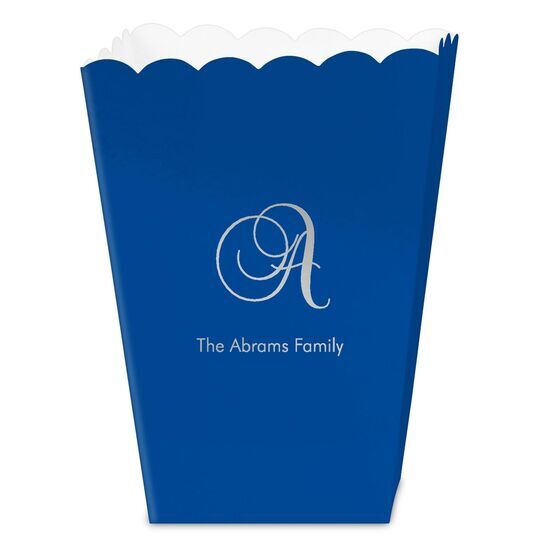 Elegant Initial Mini Popcorn Boxes