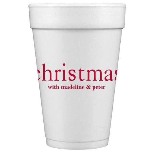 Big Word Christmas Styrofoam Cups