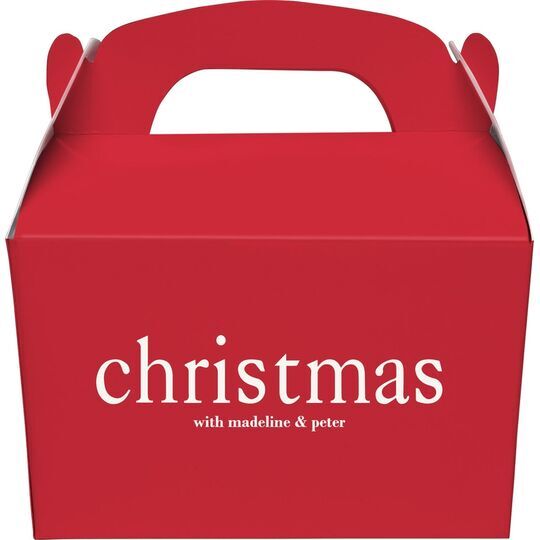 Big Word Christmas Gable Favor Boxes