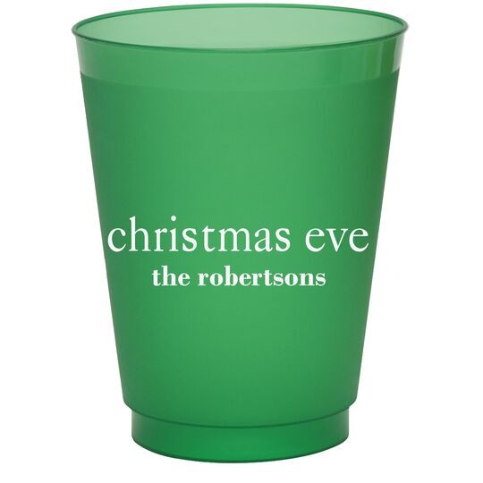 Big Word Christmas Eve Colored Shatterproof Cups